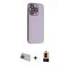 ieg™ iPhone 13 Pro Max Kılıf Siluet Minimal Özel Seri - Şeffaf Maxco Cam Ekran Koruyucu + Rainbow Kamera Lens Koruma Cam - MI