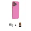 ieg™ iPhone 13 Pro Max Kılıf Siluet Minimal Özel Seri - Şeffaf Maxco Cam Ekran Koruyucu + Rainbow Kamera Lens Koruma Cam - MI