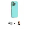 ieg™ iPhone 13 Pro Max Kılıf Siluet Minimal Özel Seri - Şeffaf Maxco Cam Ekran Koruyucu + Rainbow Kamera Lens Koruma Cam - MI