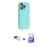 ieg™ iPhone 13 Pro Max Kılıf Siluet Minimal Özel Seri - Siyah Bilvis 5in1 5D Magic Hayalet Cam Ekran Koruyucu + Pers Alüminyum Kamera Lens - KI