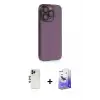 ieg™ iPhone 13 Pro Max Kılıf Siluet Minimal Özel Seri - Siyah Bilvis 5in1 5D Magic Hayalet Cam Ekran Koruyucu + Shine Kamera Lens - GD