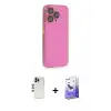 ieg™ iPhone 13 Pro Max Kılıf Siluet Minimal Özel Seri - Siyah Bilvis 5in1 5D Magic Hayalet Cam Ekran Koruyucu + Shine Kamera Lens - GD