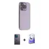 ieg™ iPhone 13 Pro Max Kılıf Siluet Minimal Özel Seri - Siyah Bilvis 5in1 5D Magic Hayalet Cam Ekran Koruyucu + Neon Fosforlu Kamera Lens - MI