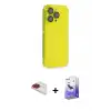 ieg™ iPhone 13 Pro Max Kılıf Siluet Minimal Özel Seri - Siyah Bilvis 5in1 5D Magic Hayalet Cam Ekran Koruyucu + Pers Alüminyum Kamera Lens - KI