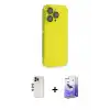 ieg™ iPhone 13 Pro Max Kılıf Siluet Minimal Özel Seri - Siyah Bilvis 5in1 5D Magic Hayalet Cam Ekran Koruyucu + Shine Kamera Lens - GD