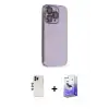 ieg™ iPhone 13 Pro Max Kılıf Siluet Minimal Özel Seri - Siyah Bilvis 5in1 5D Magic Hayalet Cam Ekran Koruyucu + Shine Kamera Lens - GD