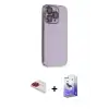 ieg™ iPhone 13 Pro Max Kılıf Siluet Minimal Özel Seri - Siyah Bilvis 5in1 5D Magic Hayalet Cam Ekran Koruyucu + Pers Alüminyum Kamera Lens - KI