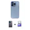 ieg™ iPhone 13 Pro Max Kılıf Siluet Minimal Özel Seri - Siyah Bilvis 5in1 5D Magic Hayalet Cam Ekran Koruyucu + Neon Fosforlu Kamera Lens - MI