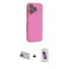 ieg™ iPhone 13 Pro Max Kılıf Siluet Minimal Özel Seri - Siyah Joko 5D Cam + Rainbow Kamera Lens Koruma Cam - REGD