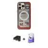 ieg™ iPhone 13 Pro Max Kılıf Siluet Modern Koleksiyonu - Siyah Bilvis 5in1 5D Magic Hayalet Cam Ekran Koruyucu + Raze Metal Kamera Lens - GD