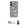 ieg™ iPhone 13 Pro Max Kılıf Siluet Modern Özel Seri - Şeffaf Maxco Cam Ekran Koruyucu + Rainbow Kamera Lens Koruma Cam - MR