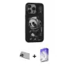 ieg™ iPhone 13 Pro Max Kılıf Siluet Modern Özel Seri - Siyah Bilvis 5in1 3D Magic Cam Ekran Koruyucu + Rainbow Kamera Lens Koruma Cam - MI