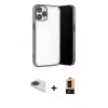 ieg™ iPhone 13 Pro Max Kılıf Vadi Minimal - Şeffaf Maxco Cam Ekran Koruyucu + Pers Alüminyum Kamera Lens - LT