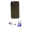 ieg™ iPhone 13 Pro Max Kılıf Yadigar Yansıma Serisi - Siyah Bilvis 5in1 5D Magic Hayalet Cam Ekran Koruyucu + Pers Alüminyum Kamera Lens - GI