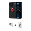 ieg™ iPhone 13 Pro Max Kılıf Yankı Form Prime - Siyah Bilvis 3D Mat Cam Ekran Koruyucu + Pers Alüminyum Kamera Lens - LT