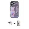 ieg™ iPhone 13 Pro Max Kılıf Zirve Form Özel Seri - Siyah Bilvis 3D Mat Cam Ekran Koruyucu + Pers Alüminyum Kamera Lens - GI