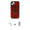 ieg™ iPhone 14 Kılıf Ahenk Klasik - Siyah Joko Magic 5D Cam + Diamond Kamera Lens - SABE