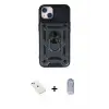 ieg™ iPhone 14 Kılıf Ahenk Klasik - Siyah Joko Magic 5D Cam + Diamond Kamera Lens - SABE