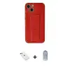 ieg™ iPhone 14 Kılıf Akış Doku - Siyah Joko Magic 5D Cam + Diamond Kamera Lens - YL