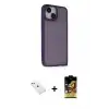 ieg™ iPhone 14 Kılıf Atlas Form - Siyah Buffer Cam Ekran Koruyucu + Diamond Kamera Lens - SABE