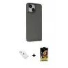 ieg™ iPhone 14 Kılıf Atlas Form - Siyah Buffer Cam Ekran Koruyucu + Diamond Kamera Lens - YL