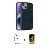 ieg™ iPhone 14 Kılıf Çekirdek Modern Prime - Siyah Buffer Cam Ekran Koruyucu + Shine Kamera Lens - MI