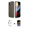 ieg™ iPhone 14 Kılıf Eksen Form Prime - Siyah Buffer Hayalet Cam Ekran Koruyucu + Shine Kamera Lens - GS