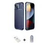 ieg™ iPhone 14 Kılıf Eksen Form Prime - Siyah Joko Magic 5D Cam + Diamond Kamera Lens - PE