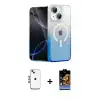 ieg™ iPhone 14 Kılıf Eksen Minimal Özel Seri - Siyah Buffer Hayalet Cam Ekran Koruyucu + Shine Kamera Lens - MI