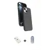 ieg™ iPhone 14 Kılıf İz Işık Koleksiyonu - Siyah Joko Magic 5D Cam + Diamond Kamera Lens - PE