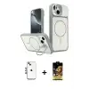 ieg™ iPhone 14 Kılıf İz Modern Prime - Siyah Buffer Cam Ekran Koruyucu + Shine Kamera Lens - MI