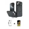 ieg™ iPhone 14 Kılıf İz Modern Prime - Siyah Buffer Cam Ekran Koruyucu + Shine Kamera Lens - MI