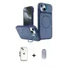 ieg™ iPhone 14 Kılıf İz Modern Prime - Siyah Joko Magic 5D Cam + Shine Kamera Lens - GD