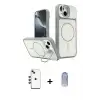 ieg™ iPhone 14 Kılıf İz Modern Prime - Siyah Joko Magic 5D Cam + Shine Kamera Lens - KI