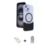 ieg™ iPhone 14 Kılıf Kozmos Form Özel Seri - Siyah Joko Magic 5D Cam + Diamond Kamera Lens - PE