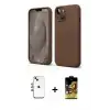 ieg™ iPhone 14 Kılıf Kozmos Yansıma Özel Seri - Siyah Buffer Cam Ekran Koruyucu + Shine Kamera Lens - GI