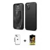 ieg™ iPhone 14 Kılıf Kozmos Yansıma Özel Seri - Siyah Buffer Cam Ekran Koruyucu + Shine Kamera Lens - GI
