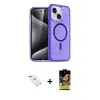 ieg™ iPhone 14 Kılıf Nova Asil Prime - Siyah Buffer Cam Ekran Koruyucu + Diamond Kamera Lens - KI