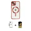 ieg™ iPhone 14 Kılıf Nova Işık Özel Seri - Siyah Buffer Cam Ekran Koruyucu + Shine Kamera Lens - YL