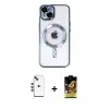 ieg™ iPhone 14 Kılıf Nova Işık Özel Seri - Siyah Buffer Cam Ekran Koruyucu + Shine Kamera Lens - YL