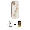 ieg™ iPhone 14 Kılıf Nova Işık Prime - Siyah Buffer Cam Ekran Koruyucu + Shine Kamera Lens - YL