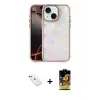 ieg™ iPhone 14 Kılıf Odak Prime - Siyah Buffer Cam Ekran Koruyucu + Diamond Kamera Lens - YL