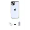 ieg™ iPhone 14 Kılıf Vadi Minimal - Siyah Joko Magic 5D Cam + Diamond Kamera Lens - KI