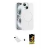ieg™ iPhone 14 Kılıf Yankı Form Serisi - Siyah Buffer Cam Ekran Koruyucu + Diamond Kamera Lens - KI