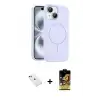 ieg™ iPhone 14 Kılıf Yankı Form Serisi - Siyah Buffer Cam Ekran Koruyucu + Diamond Kamera Lens - KI