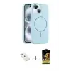 ieg™ iPhone 14 Kılıf Yankı Form Serisi - Siyah Buffer Cam Ekran Koruyucu + Diamond Kamera Lens - KI