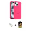 ieg™ iPhone 14 Kılıf Yankı Form Serisi - Siyah Buffer Cam Ekran Koruyucu + Diamond Kamera Lens - KI