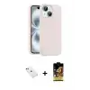 ieg™ iPhone 14 Kılıf Yankı Form Serisi - Siyah Buffer Cam Ekran Koruyucu + Diamond Kamera Lens - KI