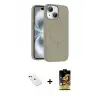 ieg™ iPhone 14 Kılıf Yankı Form Serisi - Siyah Buffer Cam Ekran Koruyucu + Diamond Kamera Lens - YL