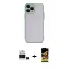 ieg™ iPhone 14 Pro Max Kılıf Ahenk Çizgi Serisi - Siyah Buffer Cam Ekran Koruyucu + Bilvis Titan Kamera Lens - DNMR